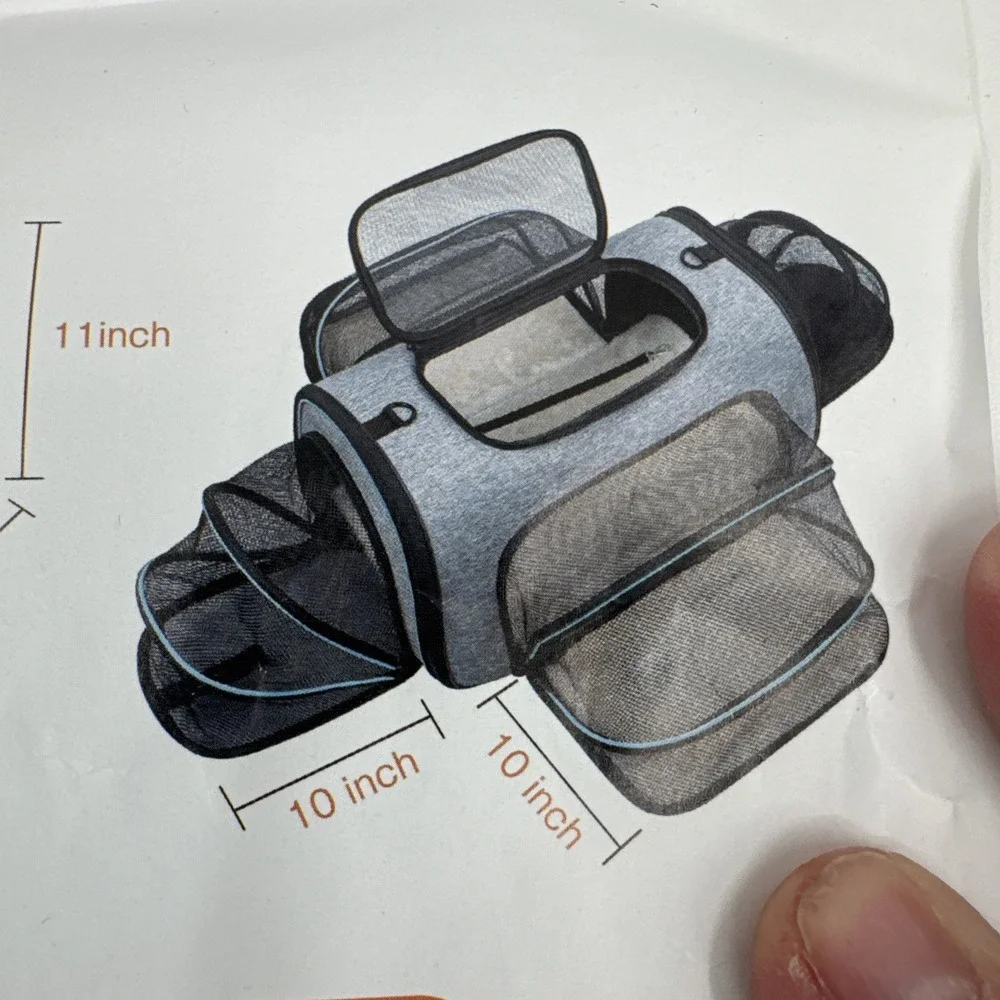NEW Airline Approved SIIVTON Animal Carrier 4 Expandable‎ Sides With Fleece Pad